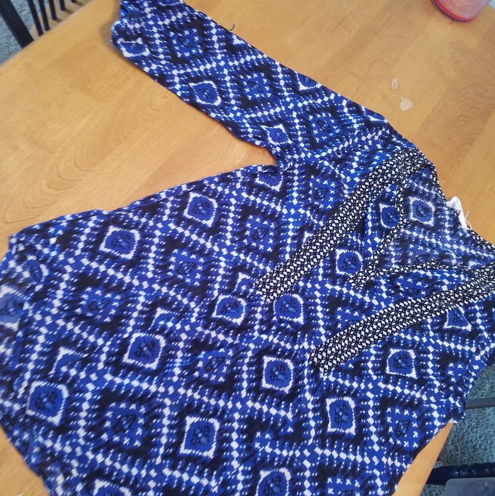 Blue and white blouse